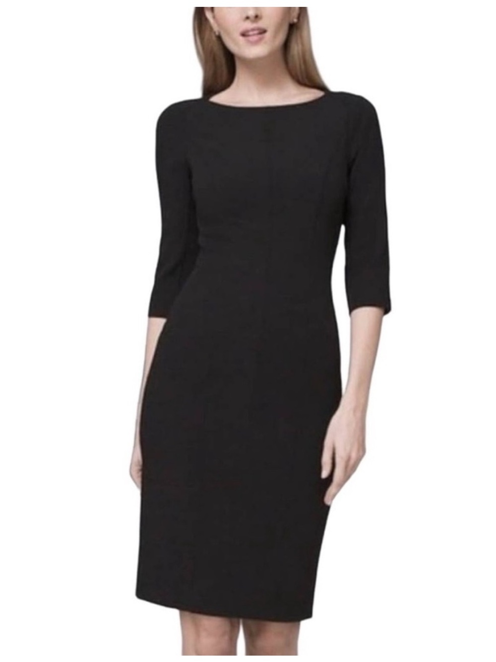 White House Black Market Black Midi Sheath Dress
